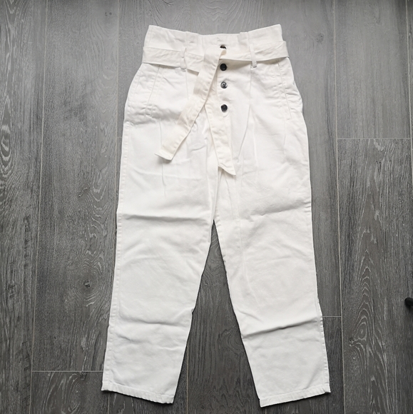 White Cotton Pants - Picture 1 of 3